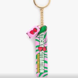 Kate Spade Sticky Situation Strawberry Bubble Gum Keychain
